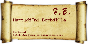Hartyáni Borbála névjegykártya